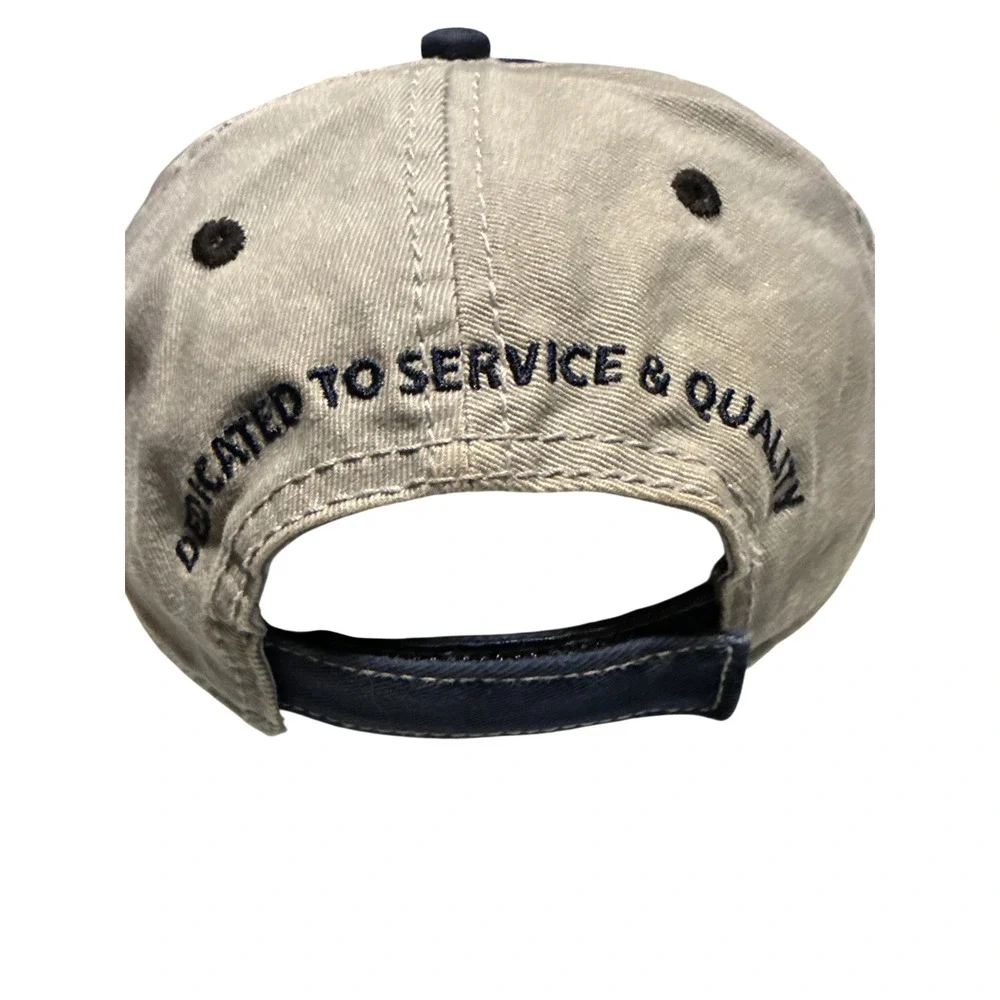 Menards Est 1960 Baseball Cap Mens Navy Tan Two Tone Adjustable Hook Loop Hat